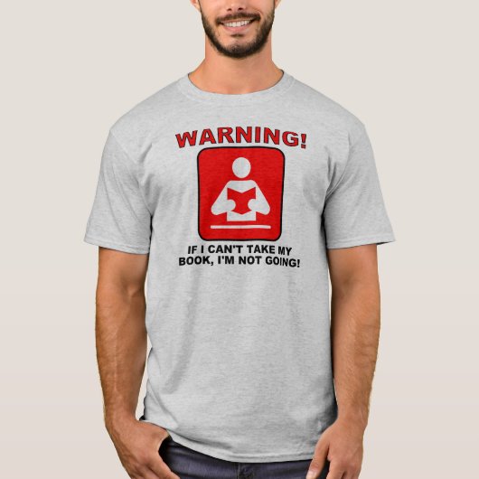 本の愛好家+本虫+警告+面白いTシャツ Tシャツ (正面)