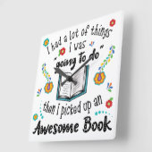 本の時計を素晴らし取る スクエア壁時計 (傾斜)