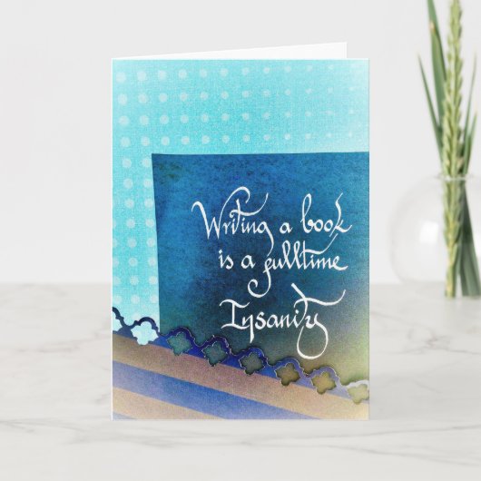 本の書作家宣言で青い雰囲気 カード (正面)