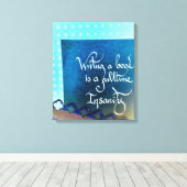 本の書作家宣言で青い雰囲気 キャンバスプリント (インサイチュ (ウッドフロア))