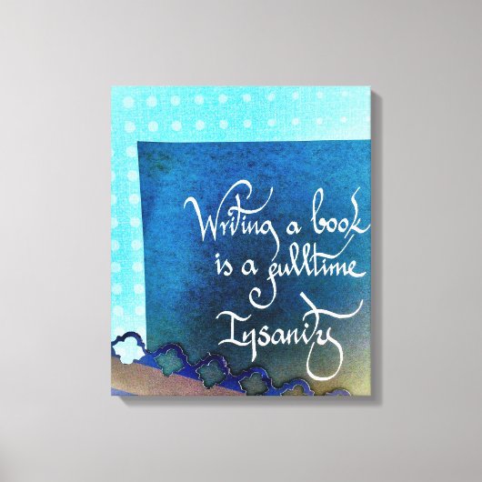 本の書作家宣言で青い雰囲気 キャンバスプリント (正面)
