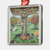 本の木のオーナメント メタルオーナメント (左)