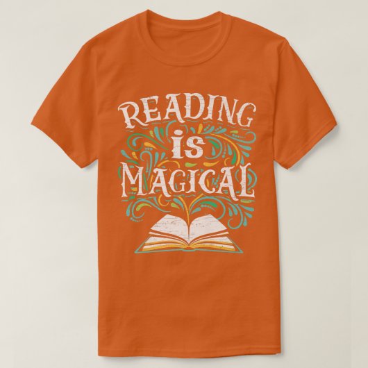 本の本読虫の魔法の本愛好家Te Tシャツ (デザイン正面)