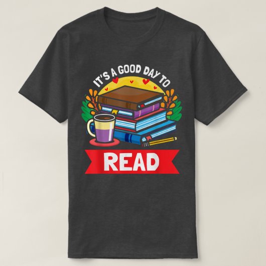 本の本読虫リーダコーヒーブック Tシャツ (デザイン正面)