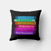 本の枕IIの退職したな読者の積み重ね クッション (裏面)