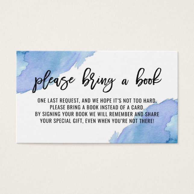 本の水彩青い赤ちゃんシャワーを持ってくる (正面)