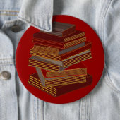 本の積み重ね- BrownGrey 缶バッジ (インサイチュ)