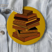 本の積み重ね- GreenBrown 缶バッジ (インサイチュ)