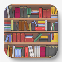 本の紙皿、読書と図書館のテーマのパーティー ペーパープレート