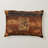 本の素朴カバークッション古いグランジ文字本 アクセントクッション (裏面)