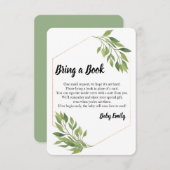 本の緑の赤ちゃんエレガントシャワーを持ってくる エンクロージャーカード (正面/裏面)