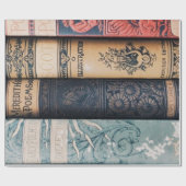 本の脊柱のDecoupageポスター ラッピングペーパー (フラット)