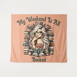 本の至福:ガールアミンスト本 タペストリー