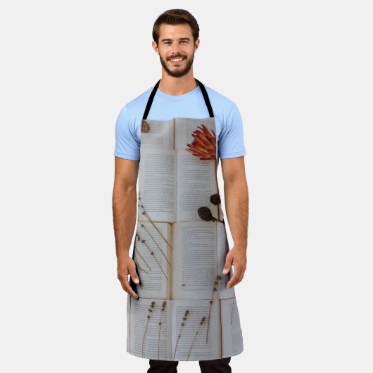 本の花の乾燥 エプロン (着用した状態)