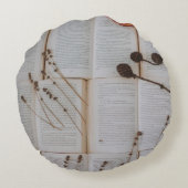本の花の乾燥 ラウンドクッション (裏面)