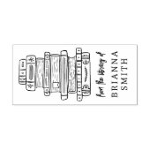 本の蔵書から手描きのブックプレート セルフインキングスタンプ (デザイン)