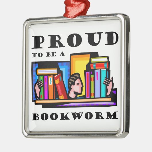 本の虫があること誇りを持った。 本間の愛書家 メタルオーナメント (左)
