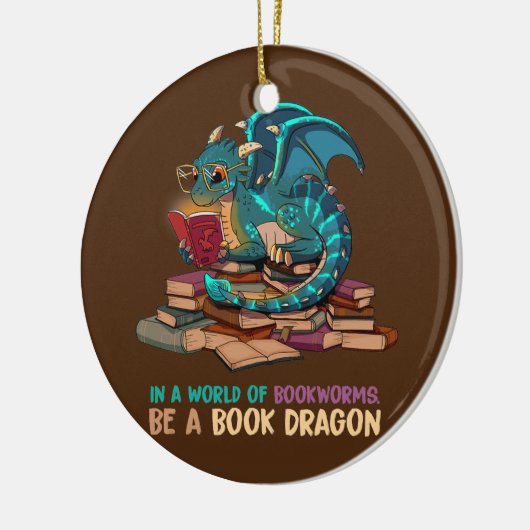 本の虫でいっぱいの世界で本の龍になる セラミックオーナメント (左)