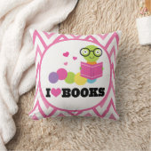 本の虫のシェブロンの読書装飾用クッション クッション (ブランケット)