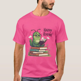 本の虫のデザイン Tシャツ