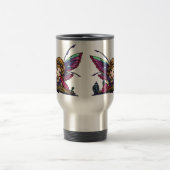 本の虫のハナリン著妖精の図書館のファンタジーの芸術 トラベルマグ (中央)