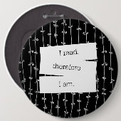 本の虫のモットーボタン 缶バッジ (正面&裏面)