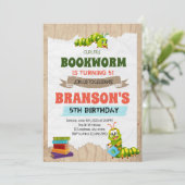 本の虫の誕生日パーティー招待状 招待状 (スタンド正面)