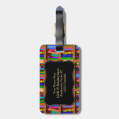 本の虫の読者のための図書館の本棚パターン ラゲッジタグ (裏面縦)