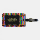 本の虫の読者のための図書館の本棚パターン ラゲッジタグ (裏面横)