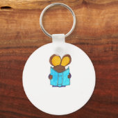 本の虫をネズミ捕りにする キーホルダー (正面)