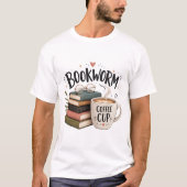 本の虫コーヒー愛好家Tシャツ Tシャツ (正面)