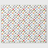 本の虫パターン ラッピングペーパー (フラット)