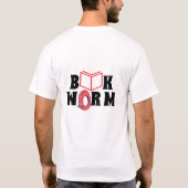 本の虫読書タイポグラフィーデザイン Tシャツ (裏面)