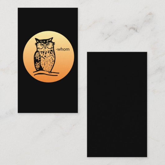 本の虫誰文法フクロウ 名刺 (正面/裏面)