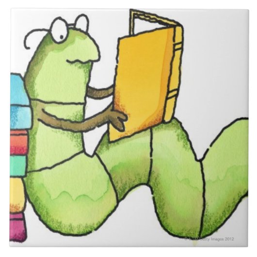 本の虫 タイル (正面)