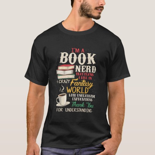 本の虫 文学 Tシャツ (正面)