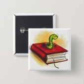 本の虫 缶バッジ (正面&裏面)