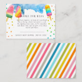 本の要求|アイスキャンデーのベビーシャワーのエンクロージャカード 名刺 (正面/裏面)