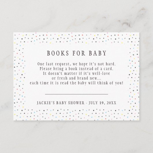 本の要求|一致のベビーシャワーのエンクロージャカード エンクロージャーカード (正面)
