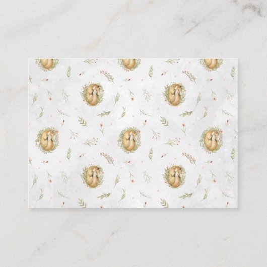 本の要求|森林森林キツネのベビーシャワー エンクロージャーカード (裏面)