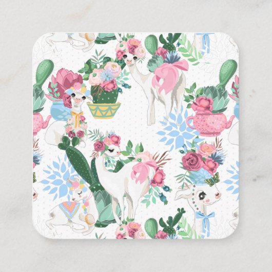 本の要求|花のラマのベビーシャワーの挿入物 エンクロージャーカード (裏面)