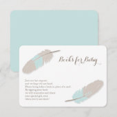 本の要求Bohoの羽の青および灰色 エンクロージャーカード (正面/裏面)