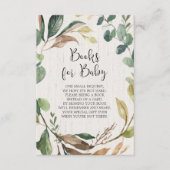 本の要素朴求ベビーシャワー代わりに本のカード エンクロージャーカード (正面)