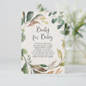 本の要素朴求ベビーシャワー代わりに本のカード エンクロージャーカード (スタンド正面)