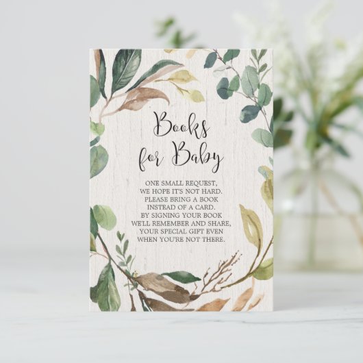 本の要素朴求ベビーシャワー代わりに本のカード エンクロージャーカード (スタンド正面)