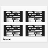 本の読書換を禁じた 長方形シール (シート)