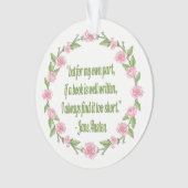 本の読者のためのジェーンオースティンの引用文 オーナメント (正面)