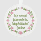 本の読者のためのジェーンオースティンの引用文 オーナメント (正面)