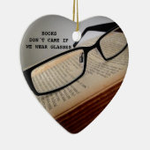 本の読者ガラス詩、愛書家 セラミックオーナメント (右)