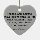 本の読者ガラス詩、愛書家 セラミックオーナメント (裏面)